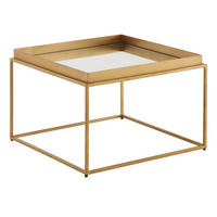 COUCHTISCH Quadratisch, Verspiegeltes Glas, Goldenes Metallgestell, Modernes Design - Goldfarben, Glas/Metall (60/60/41cm) - KADIMA DESIGN