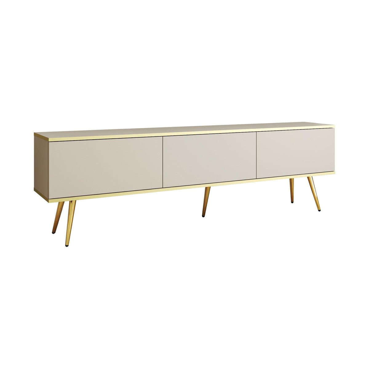 LOWBOARD – 175 cm – Oro – Mit Füßen – TV-GEN0305 - Beige, Holzwerkstoff (175/30/32cm) - hi-markt