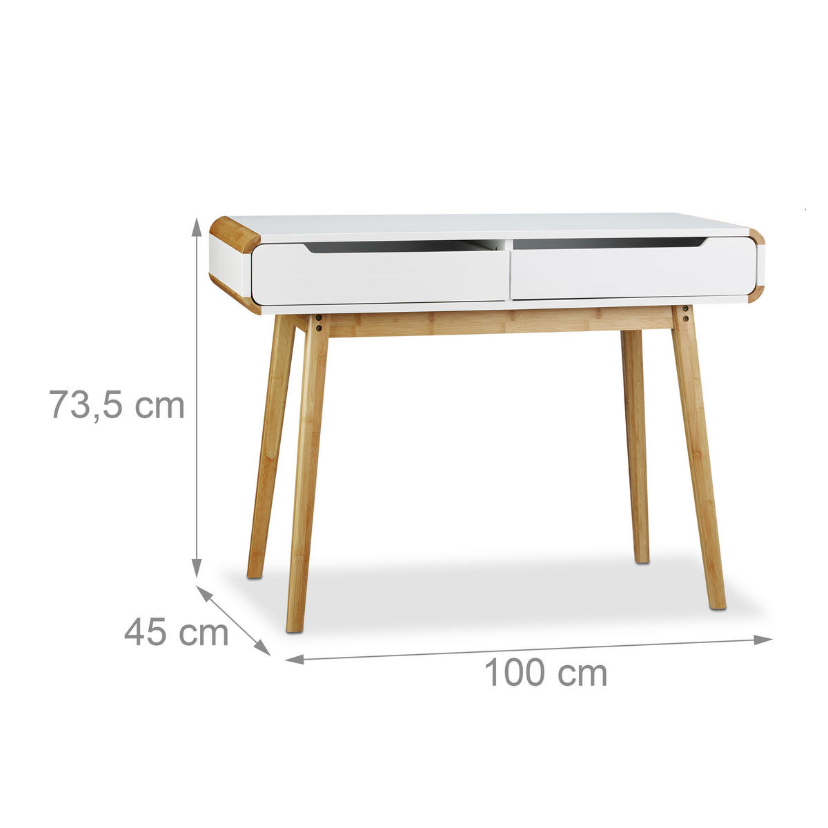 SCHREIBTISCH - Multicolor, Holz/Holzwerkstoff (45/100/73.5cm) - Relaxdays