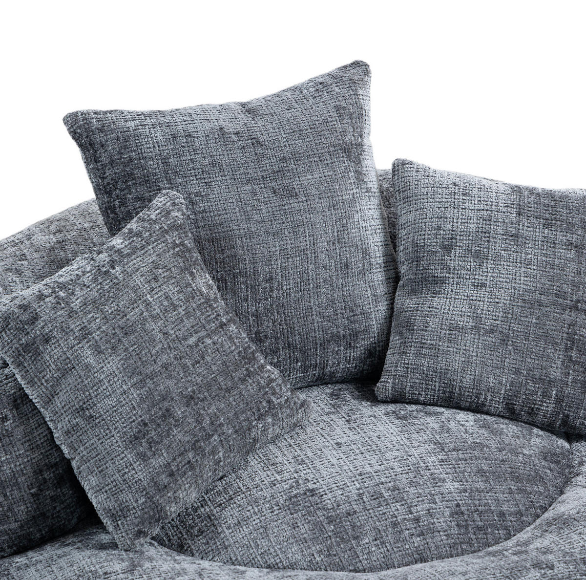 SITZSACK Chenille 108 x 108 x 52 cm Gray - Grau, Kunststoff (108/52/108cm) - Beauniv