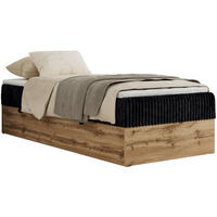 BOXBETT WOOD ZERO 90/200 - Schwarz Cord - H4 - Topper Visco - Schwarz, Textil (90/200cm) - MKS