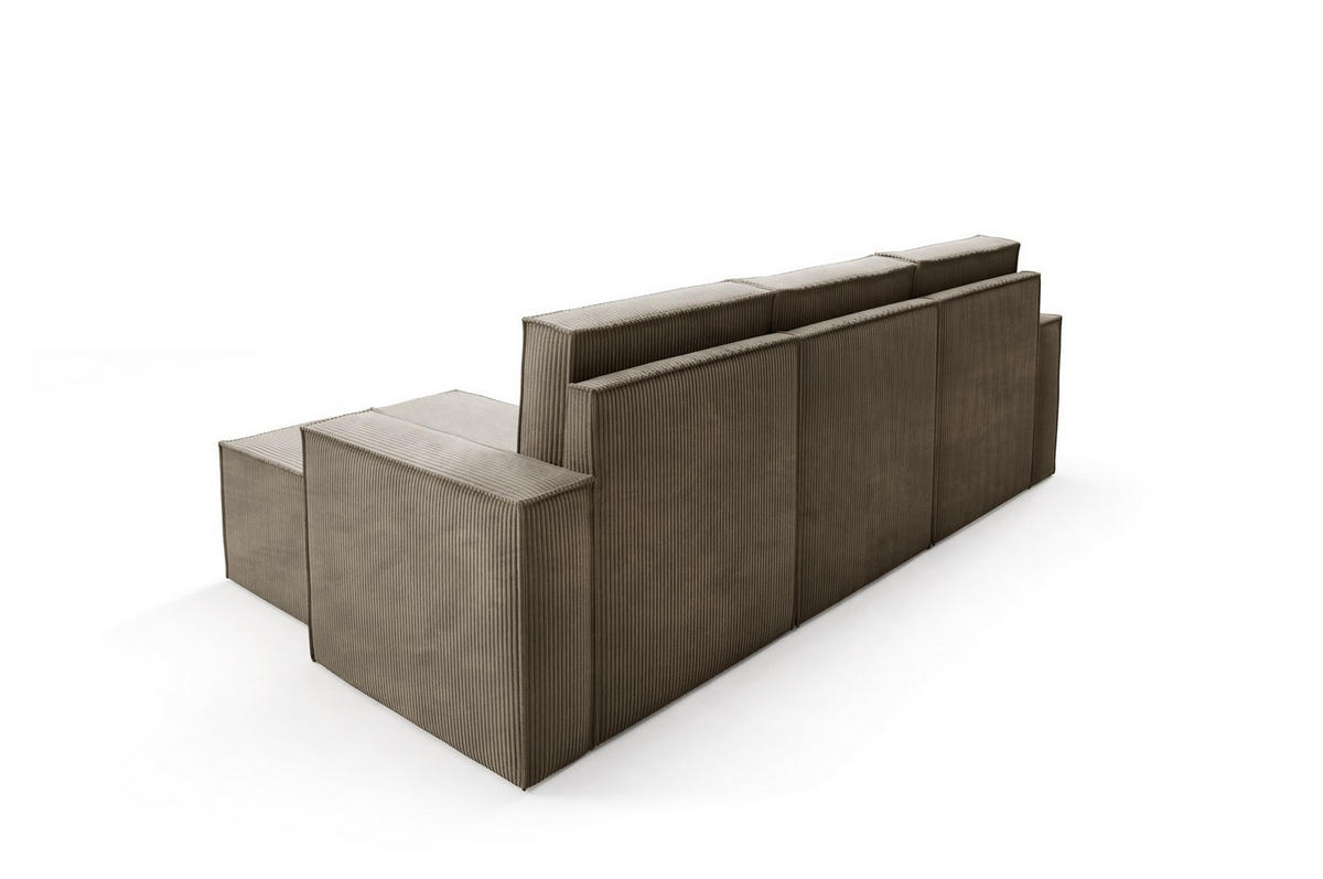 ECKSOFA Orto Hellbraun, Dreisitzer Kordecksofa rechte seite - Hellbraun, Holzwerkstoff/Textil (180/142cm) - Bettso