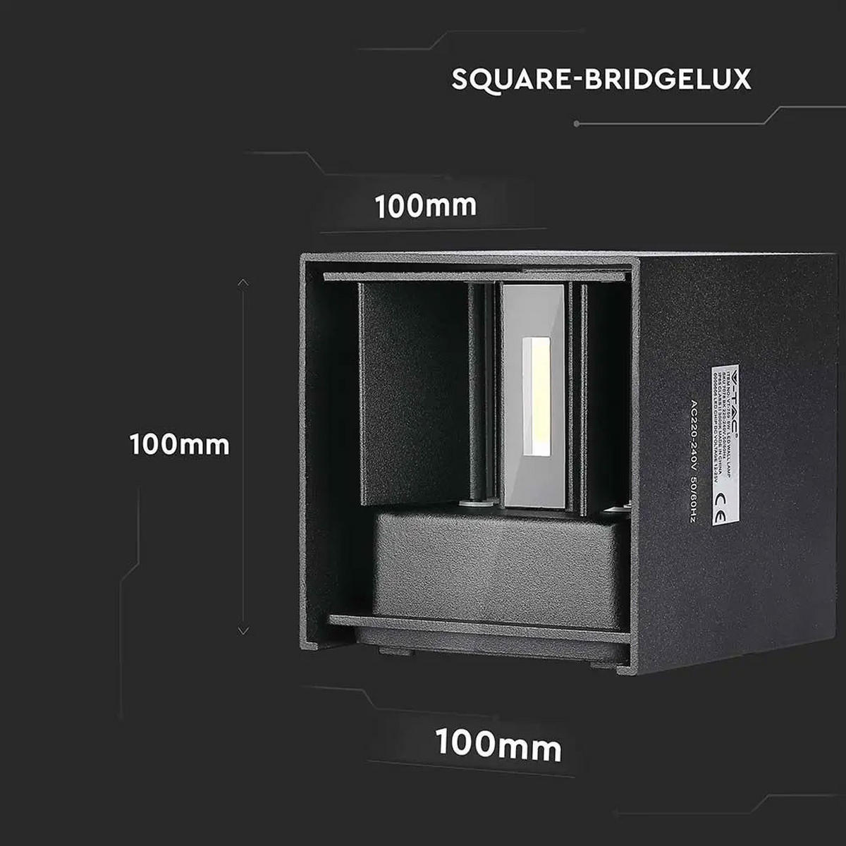 LED WANDLEUCHTE VT-759 Schwarz - Schwarz, Metall (10/10/10cm)