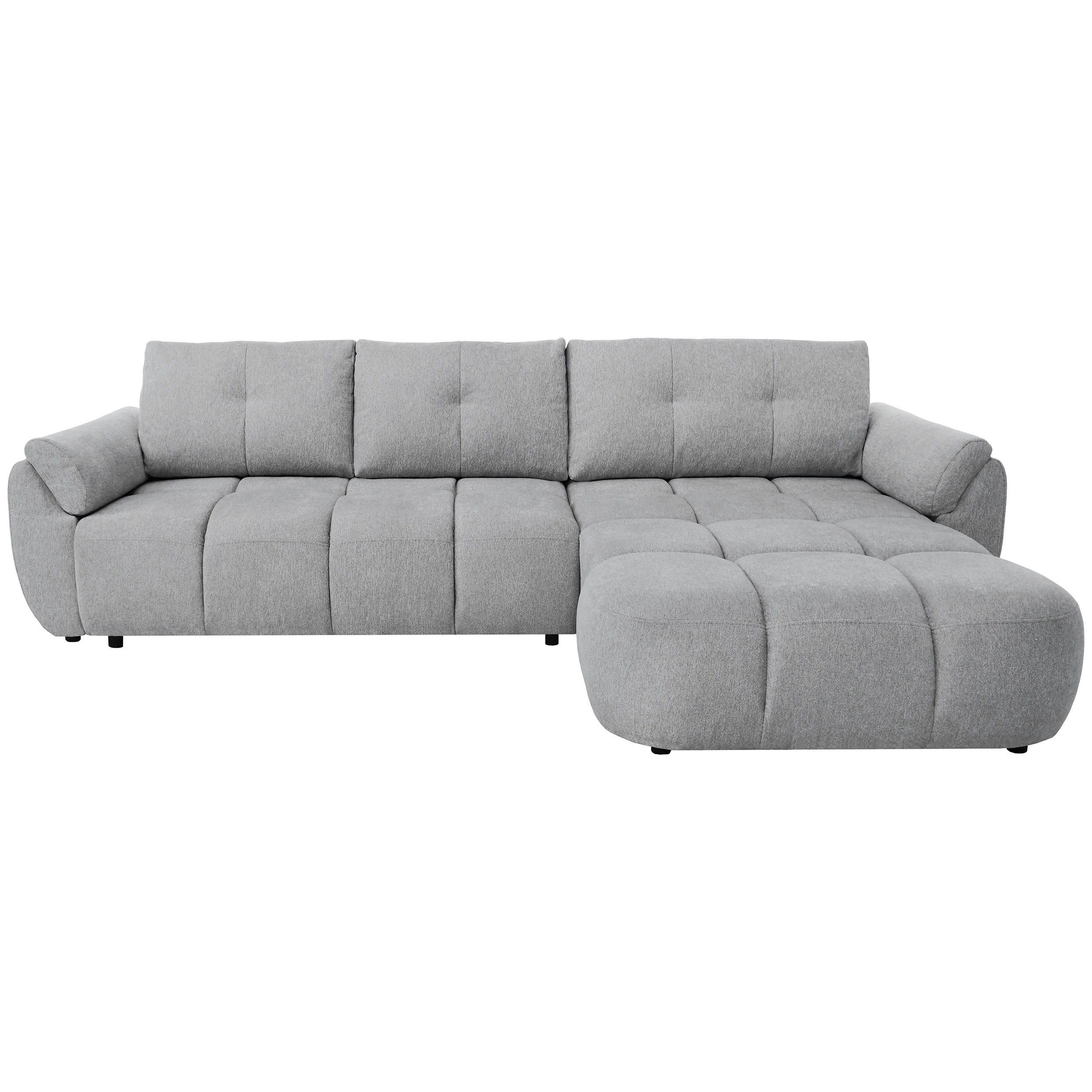 ECKSOFA Massimo, universelle Eckschlafsofa 280 cm mit Schlaffunktion und Bettkasten, Hellgrau - Hellgrau, Textil (283/204cm) - Beautysofa
