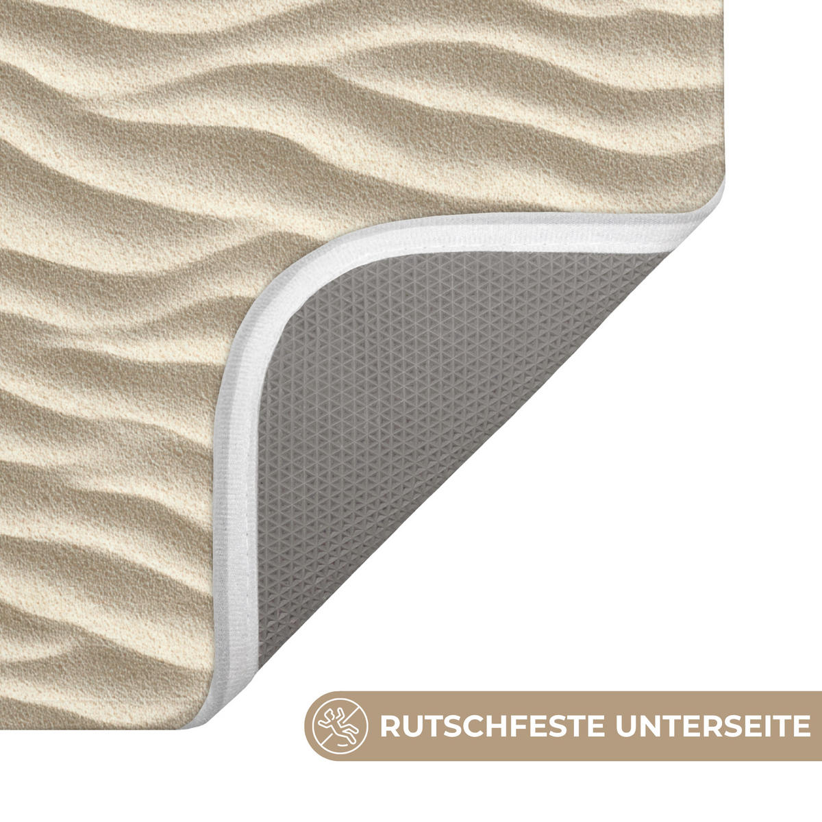 WC PŘEDLOŽKA Písek - Vlny - Béžová 40x60 cm - béžová, textil/plast (40/1cm) - OnlyWow