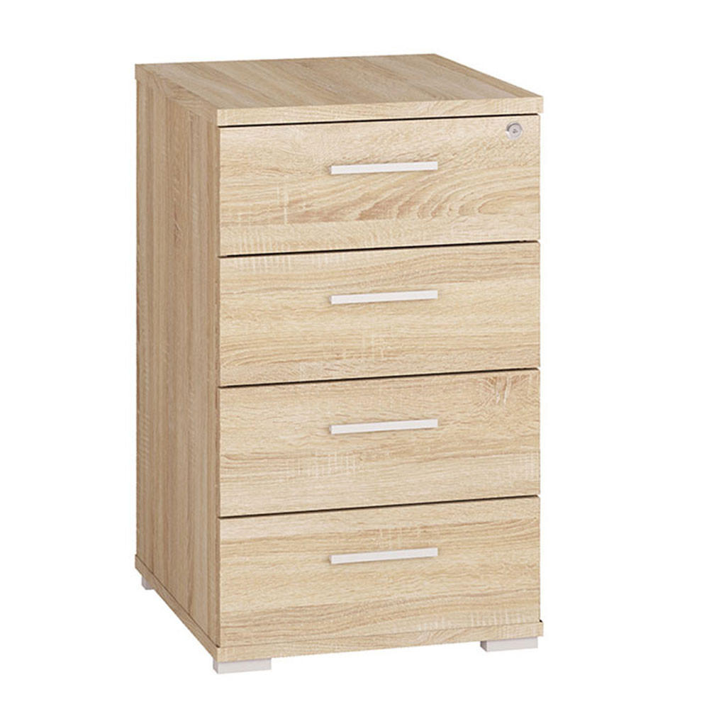SCHUBLADENCOTAINER Optimal Sonoma Eiche hell 46 / 50 / 76cm - Eichefarben, Holz/Holzwerkstoff (46/76/50cm) - Feldmann-Wohnen