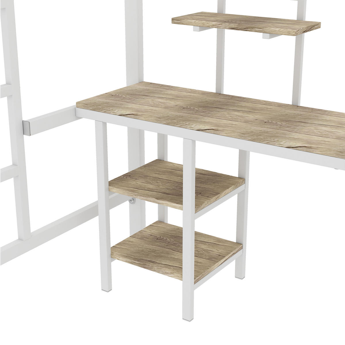 HOCHBETT 90/200 cm Weiß - Weiß, Holzwerkstoff/Metall - Raumix