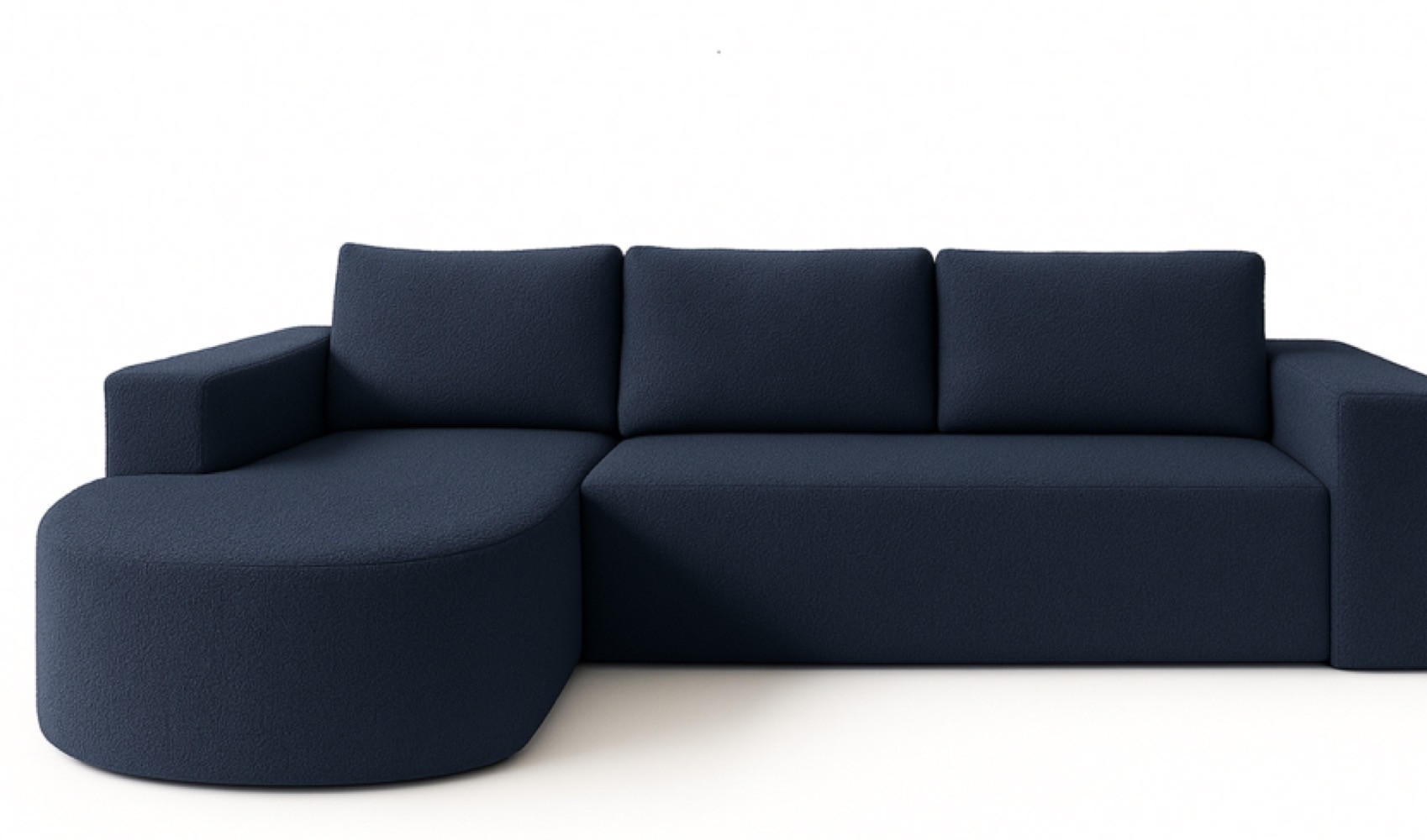 ECKSOFA Granat Vello Mit Schlaffunktion Linksseitig Bouclé - Blau/Dunkelblau, Textil (270/165cm) - Sepro Meble
