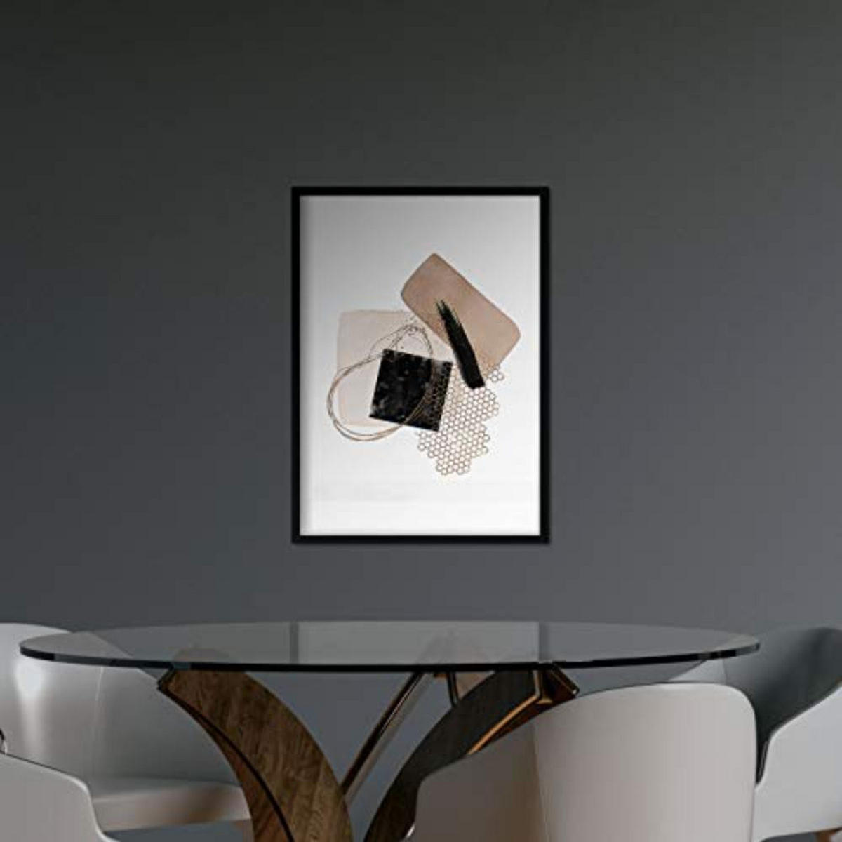 POSTER Set mit 4 Abstrakte Formen und Figuren Braun A4 Rahmenlos - Klar, Papier (29.7/3cm) - Nacnic