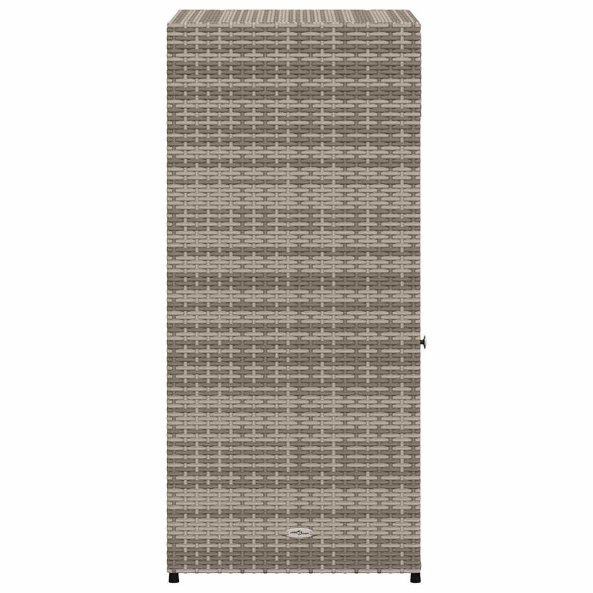 GARTENSCHRANK Grau 55/55/111 Cm Poly Rattan - Grau, Kunststoff (55/111/55cm) - vidaXL