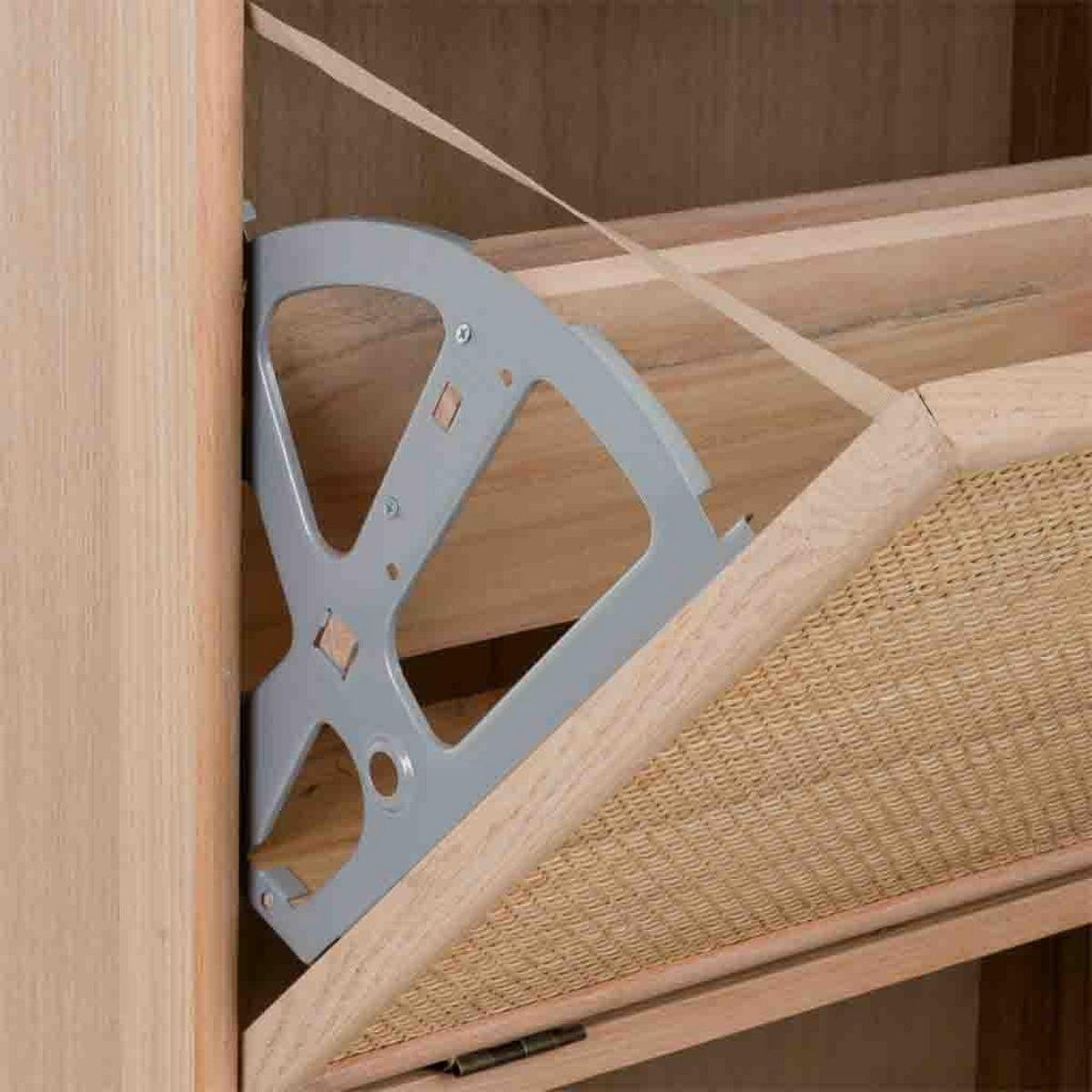 SCHUHREGAL aus Holz und Netz, Braun, 70x32x120 - Braun, Holz (70/32/120cm) - Wanderlust