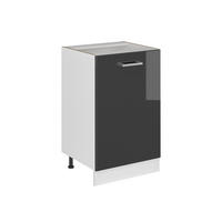 SPODNÍ SKŘÍŇKA KUCHYŇSKÉ LINKY R-Line, Antracitový vysoký lesk/Bílá, 50 cm bez pracovní desky - bílá/antracitová, kompozitní dřevo (50/81.6/46cm) - Vicco