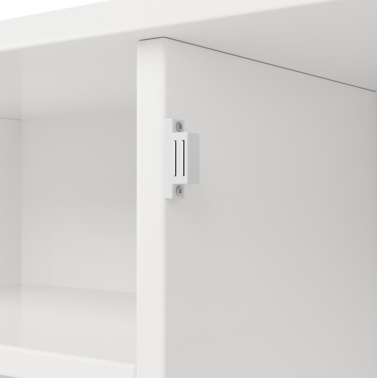 BUFFET 120/188/40 cm Weiß aus MDF und Metall mit Weinregal - Weiß, Holzwerkstoff (40/188/120cm) - OKMYHOME