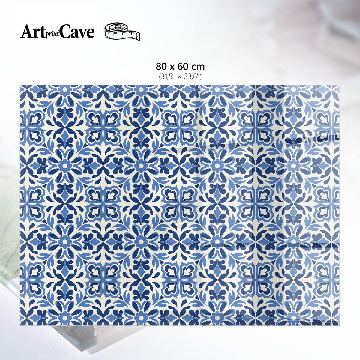 GLASPLATTE 80x60 cm – Blumenmosaik - Beige, Glas (0.4/80/60cm) - ArtPrintCave
