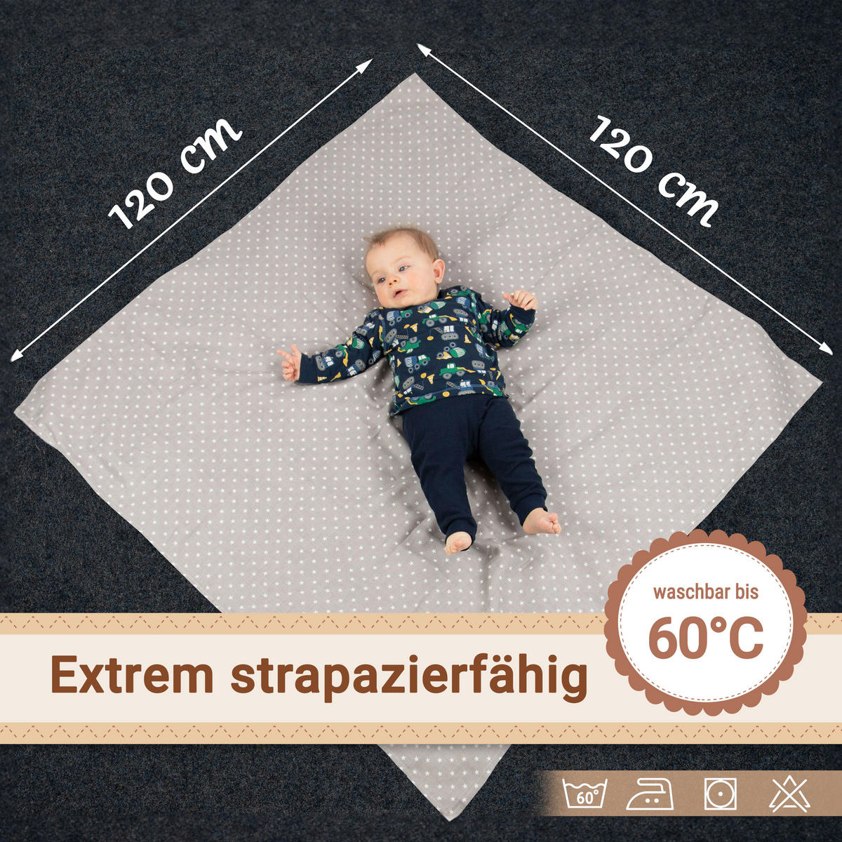 SPUCKTÜCHER, 2er-Set, 120x120 cm, 100% Baumwolle, farblich sortiert - Multicolor, Textil (120/120cm) - Zollner