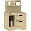 NACHTTISCH mit 2 Schubladen, 40 x 30 x 60 cm, Naturholz - Naturfarben, Holzwerkstoff (40/60/30cm) - HOMCOM