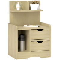 NACHTTISCH mit 2 Schubladen, 40 x 30 x 60 cm, Naturholz - Naturfarben, Holzwerkstoff (40/60/30cm) - HOMCOM