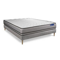 BETT Actimemo night Memory-Schaum 150 x 195 cm h4 - Kit Bettgestell Grau - Beige/Grau, Karton/Holz (150/195cm) - ACTISOM