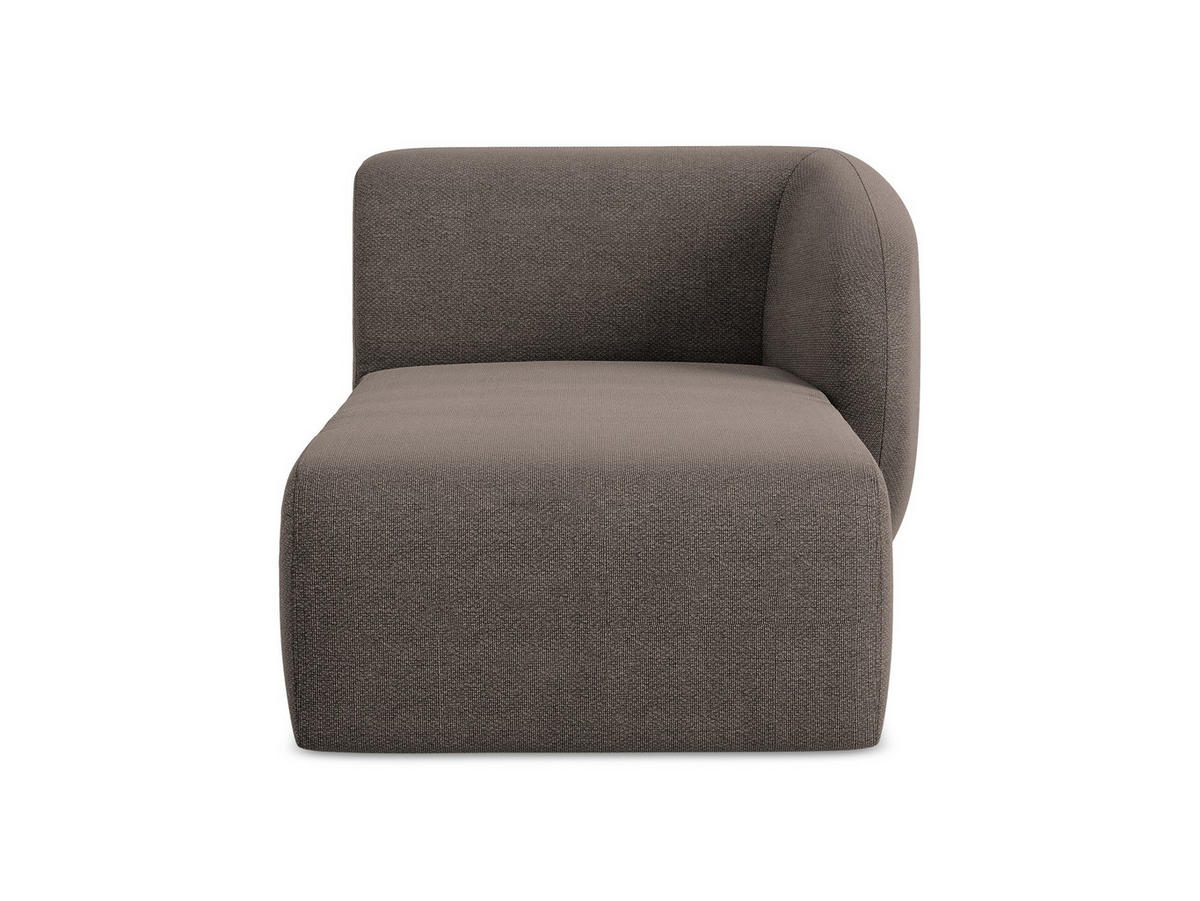SOFAELEMENT Rechts Bouclé Stoff Braun - Schwarz/Mokka, Holzwerkstoff/Kunststoff (91/75/166cm) - Makamii