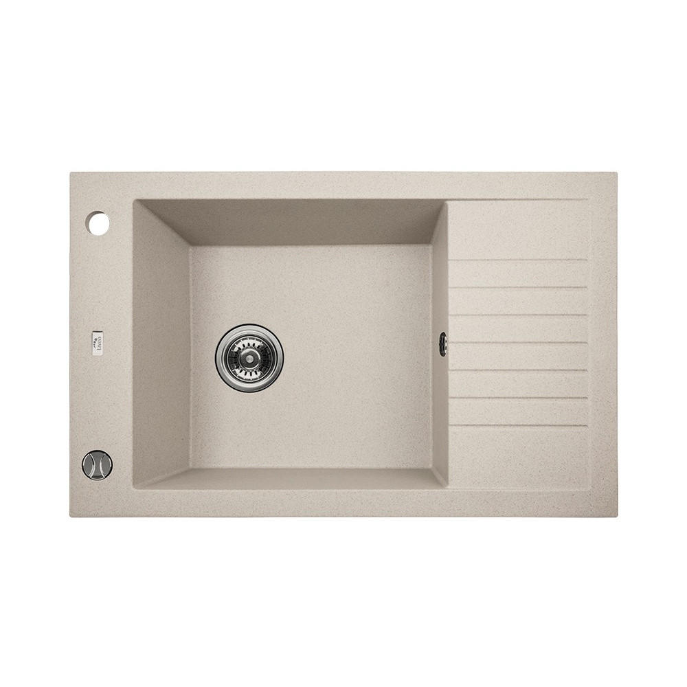 EINBAUSPÜLE Pionier Beige, Einzelbecken, 50/78/20,7 cm - Beige, Stein (50/20.7/78cm) - bad land