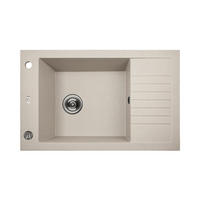 EINBAUSPÜLE Pionier Beige, Einzelbecken, 50/78/20,7 cm - Beige, Stein (50/20.7/78cm) - bad land