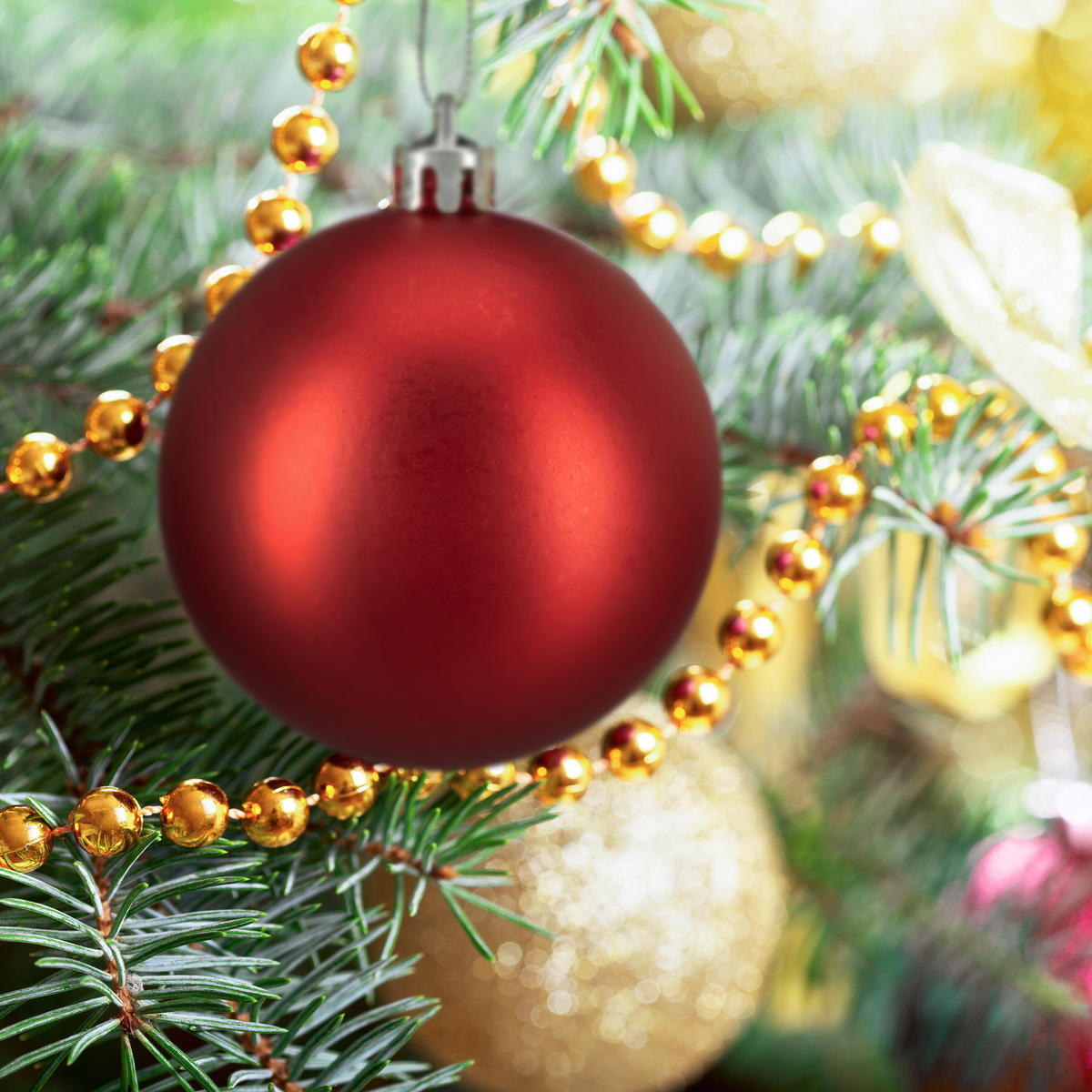 100XWEIHNACHTSKUGELN - Rot, Kunststoff (6/7/6cm) - Relaxdays
