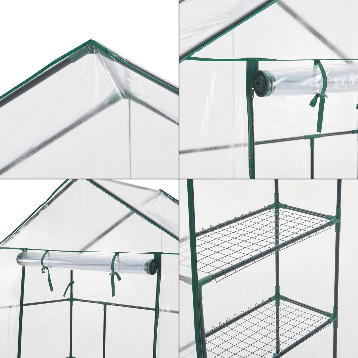 GEWÄCHSHAUS Hoorn - Transparent, Kunststoff (140/195/73cm) - [en.casa]