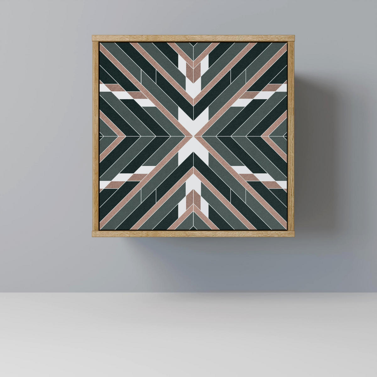 SIDEBOARD DIMENSION DELIGHTS, Eichefarben, 57,5x42x75,5 cm, Goldfarbene Metallfüße - Eichefarben/Goldfarben, Holzwerkstoff/Metall (57.5/75.5/42cm) - SpaceRebels