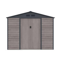 SCHREBERGARTENHAUS - 267 cm x 245 cm - metall - anthrazitgrau, naturfarben dunkel Adelmo - Grau, Metall (267/221/245cm) - Vente-Unique