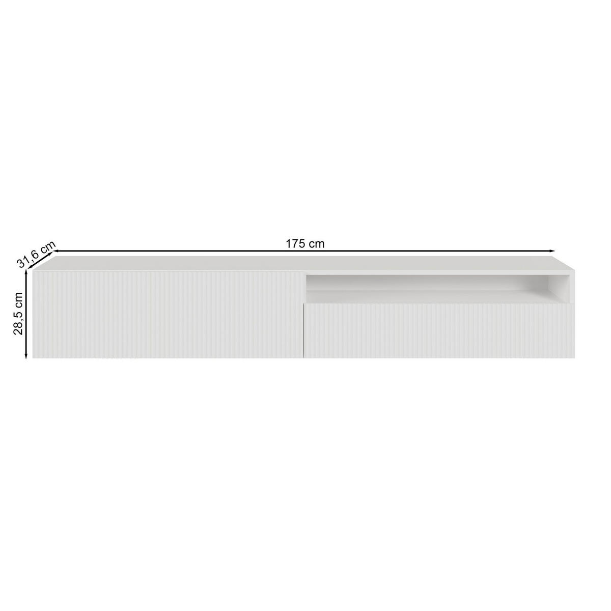 TV-HÄNGEBOARD Veldio Graubeige mit offenem Fach 175 cm - Greige, Holzwerkstoff (175/28.5/31.6cm) - Selsey