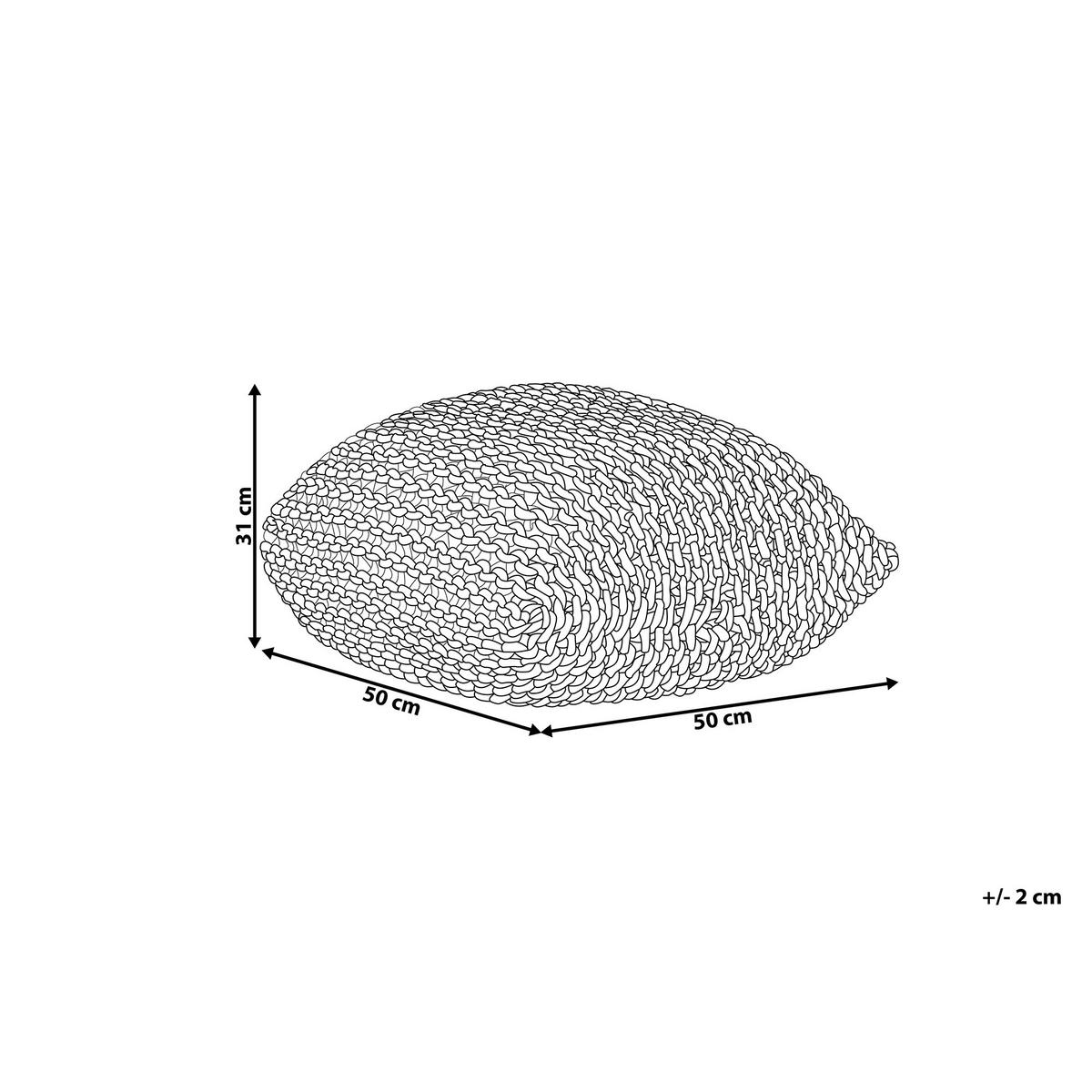 POUF Conrad 50/50/31 cm - Gelb, Naturmaterialien/Textil (50/31/50cm) - Beliani