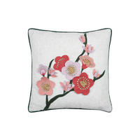 DEKOKISSEN mit Verzierung Scarlett 40/40/5 cm - Multicolor, Naturmaterialien (40/40cm) - STOF