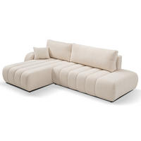 ECKSOFA Creme ALOO Mit Schlaffunktion Links Stoff Bouclé - Beige, Textil (276/176cm) - Sepro Meble