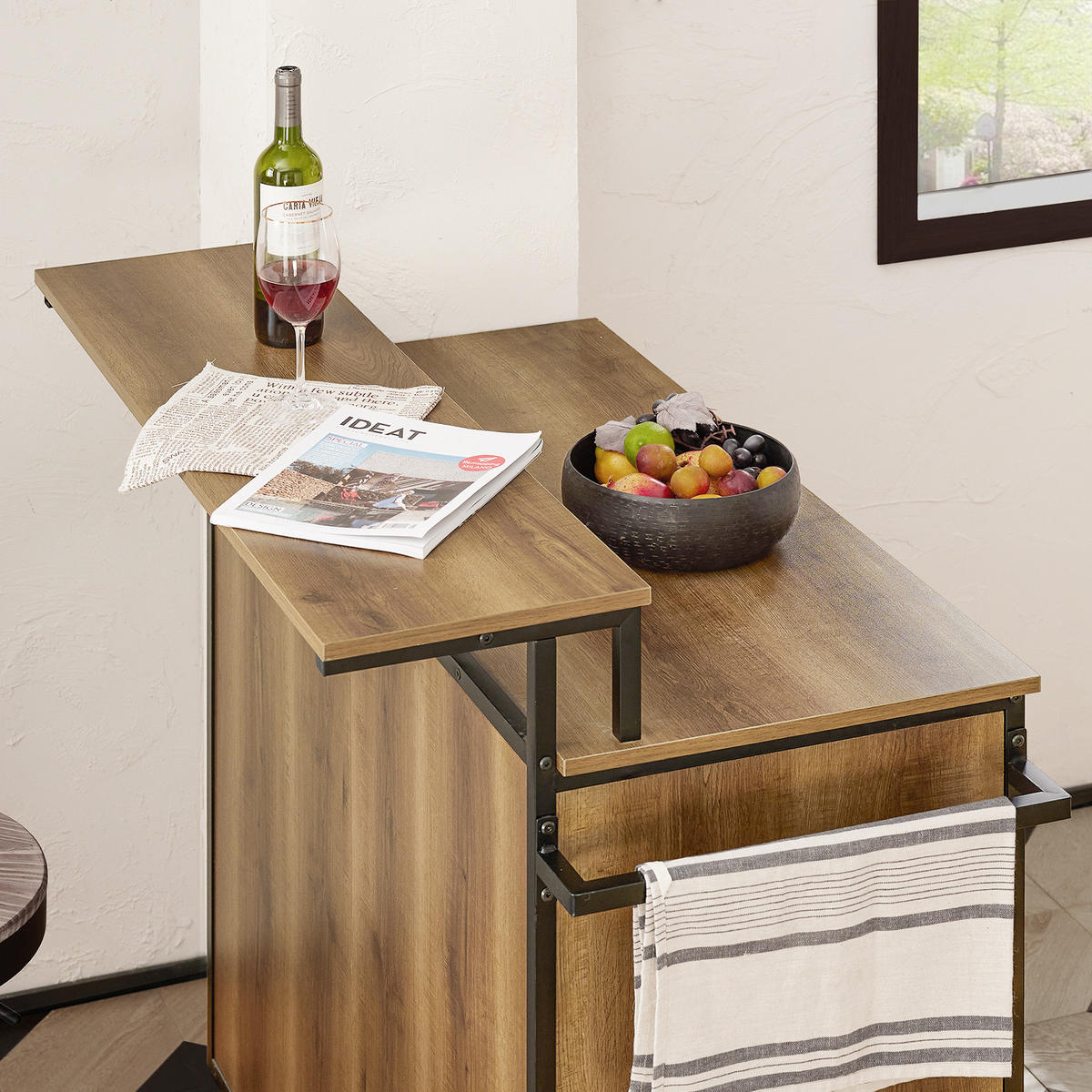 KÜCHENINSEL rollbar Vintage Braun - Naturfarben, Holzwerkstoff (106/14/58cm) - SoBuy