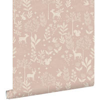 TAPETE Wald mit Waldtieren 53 cm x 10.05 m - Pink, Papier (53/0.1cm) - ESTAhome