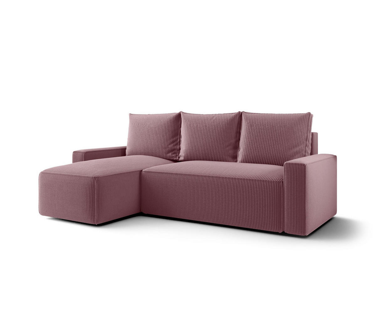 ECKSOFA mit Schlaffunktion SAVIO Poso 130 Links - Flieder, Textil (232/140cm) - Bedante