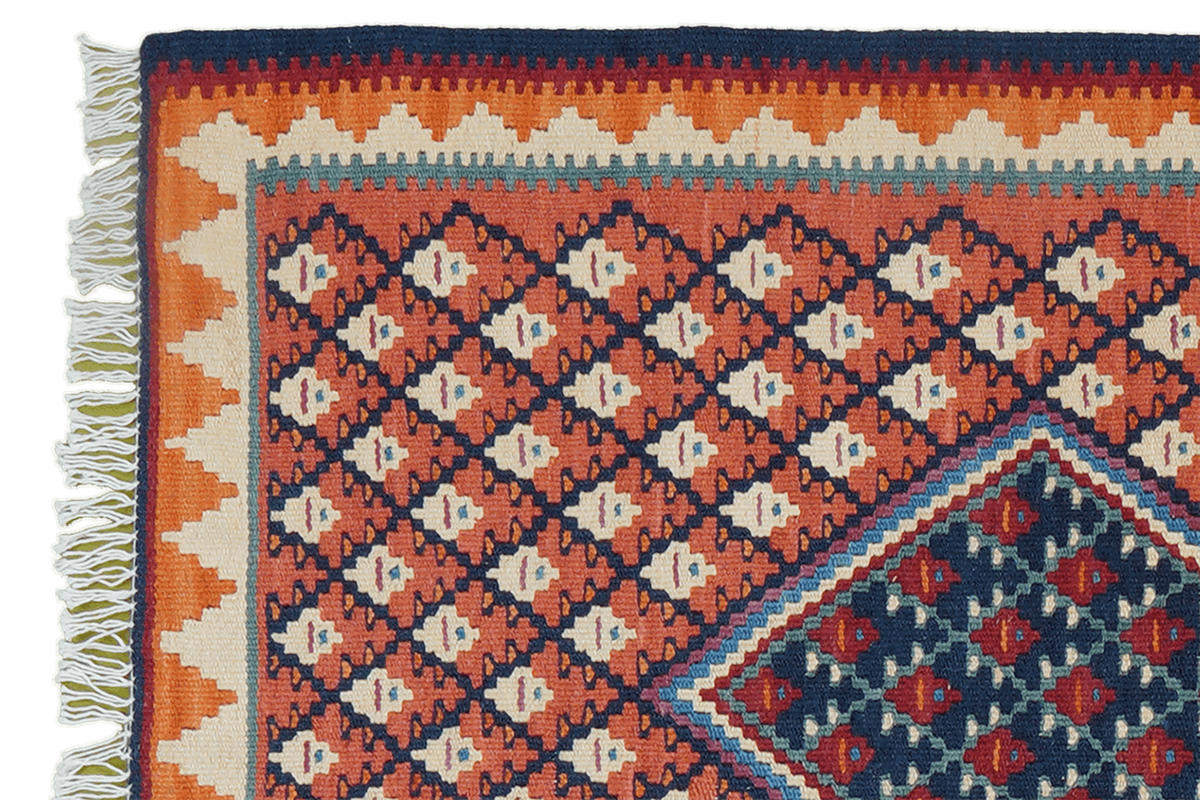 HANDWEBTEPPICH Kelim Senneh Rot 85/62 cm Schurwolle - Rot, Textil (62/85cm) - Looma