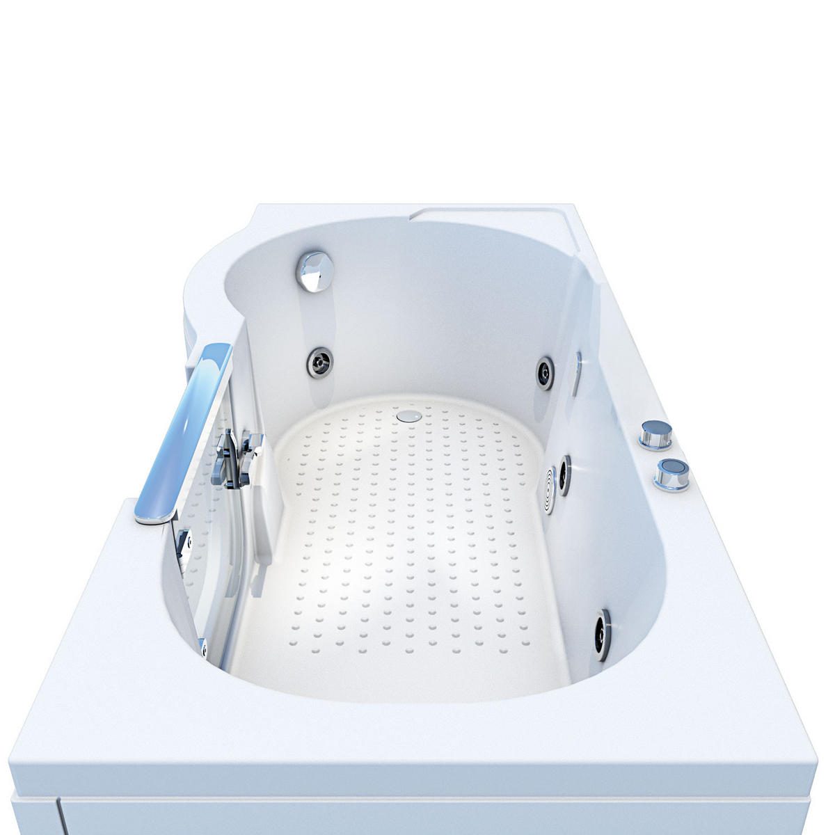 SENIORENWANNE mit Tür S12-WP-R - Weiß, Glas/Kunststoff (170/60/85cm) - AcquaVapore by Sandra Jentho