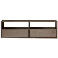 TV-LOWBOARD hängend, 2 Klappen und Ablagen, Walnuss, 100 cm - Dunkelbraun, Holzwerkstoff (100.6/30/30cm) - Selsey