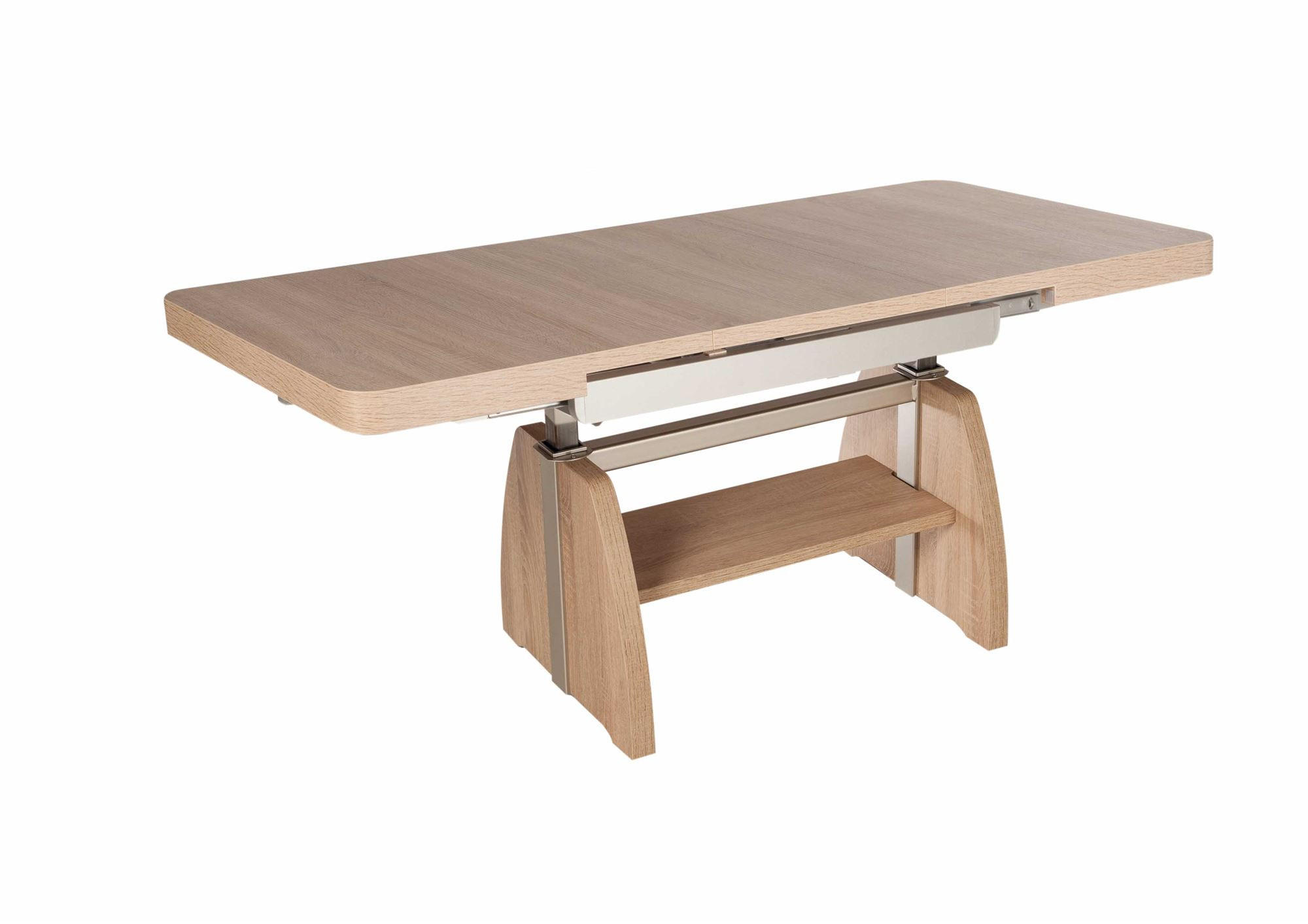 KULISSENTISCH höhenverstellbar Claude 125x55x75 Dekor Eiche Sägerau - Sonoma Eiche, Holzwerkstoff (125/75/75cm) - 58aufmkessel