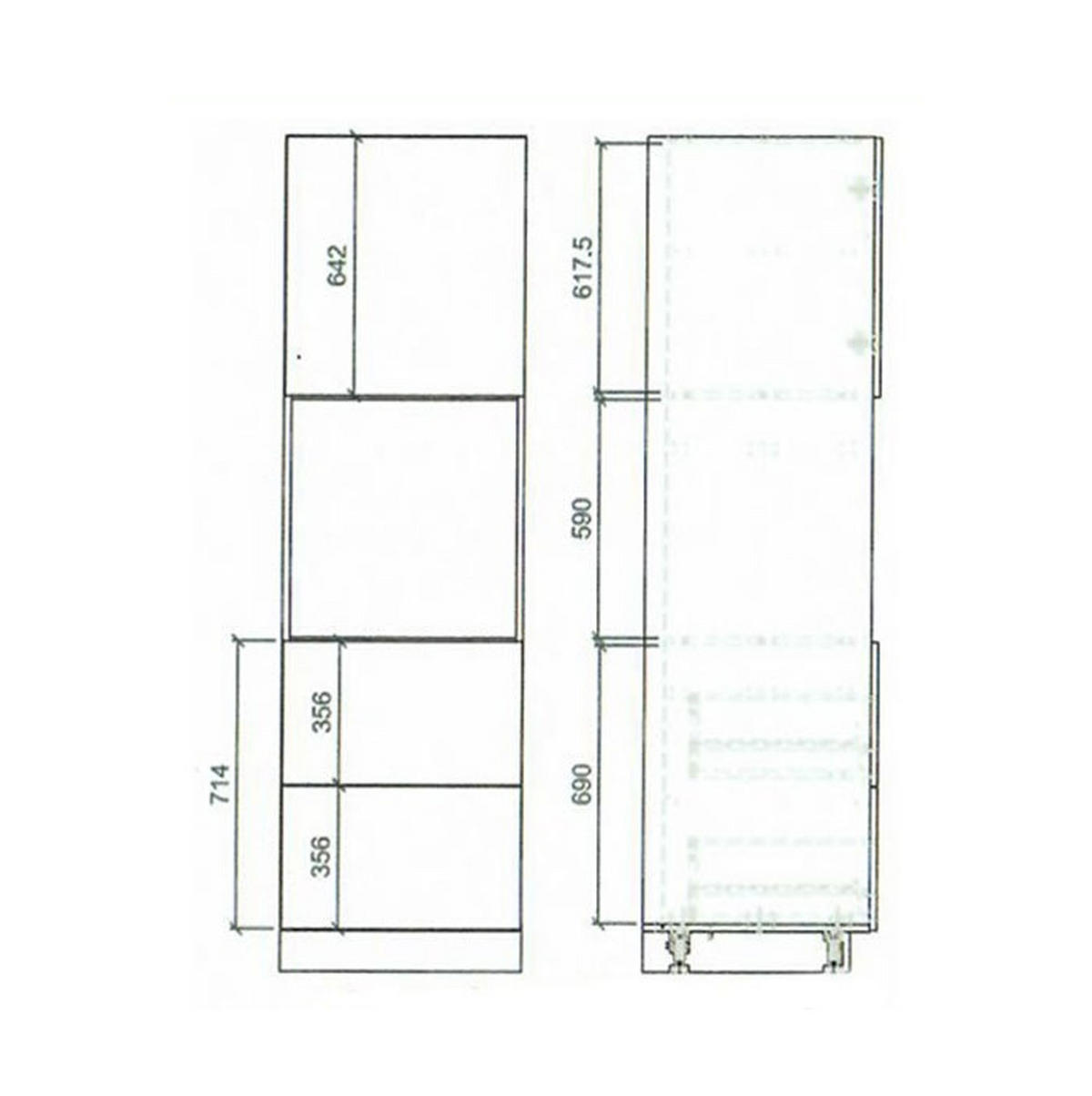 KÜCHENLEERBLOCK Treviso weiß matt / Halifax Eiche - schwarz matt & weiß Acryl Hochglanz 10-teilig - Braun/Weiß, Holzwerkstoff (490/207/60cm) - Feldmann-Wohnen