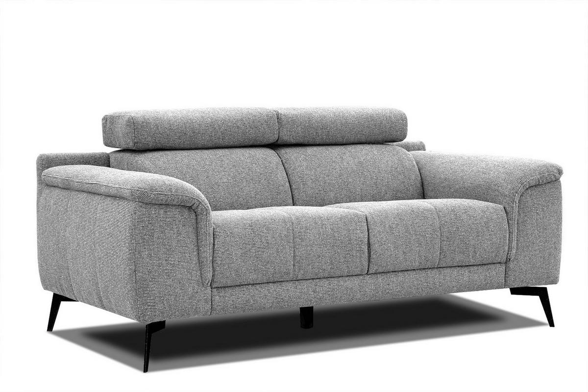 SOFA FIERO 2-Sitzer, silberfarben - Silberfarben/Schwarz, Holzwerkstoff/Textil (170/82/103cm) - Courtois Laville