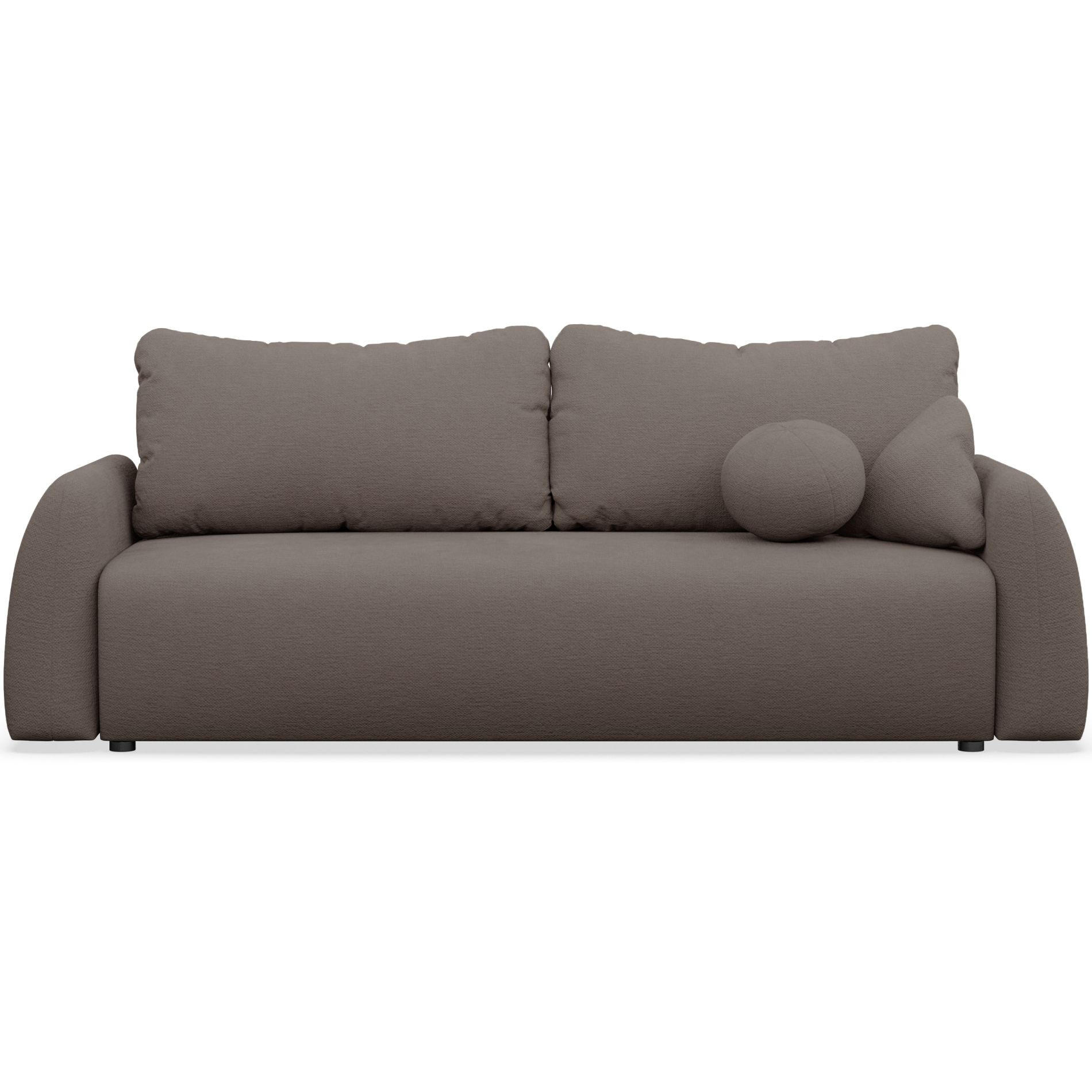 3-SITZER SOFA Nubelle Braun Chenille-Bezug, wasserabweisend - Schwarz/Braun, Kunststoff/Textil (244/85/93cm) - Selsey