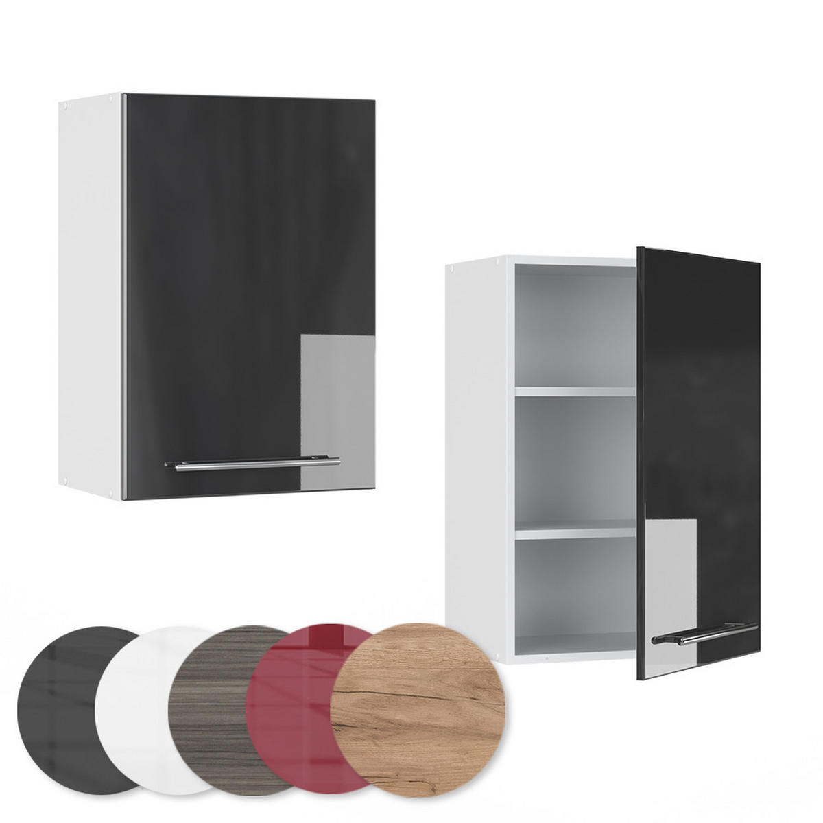 VĚŠÁK NA STĚNU Fame-Line Antracitový vysoký lesk - bílá/vysoce lesklá černá, kompozitní dřevo (50/72/34.1cm) - Vicco