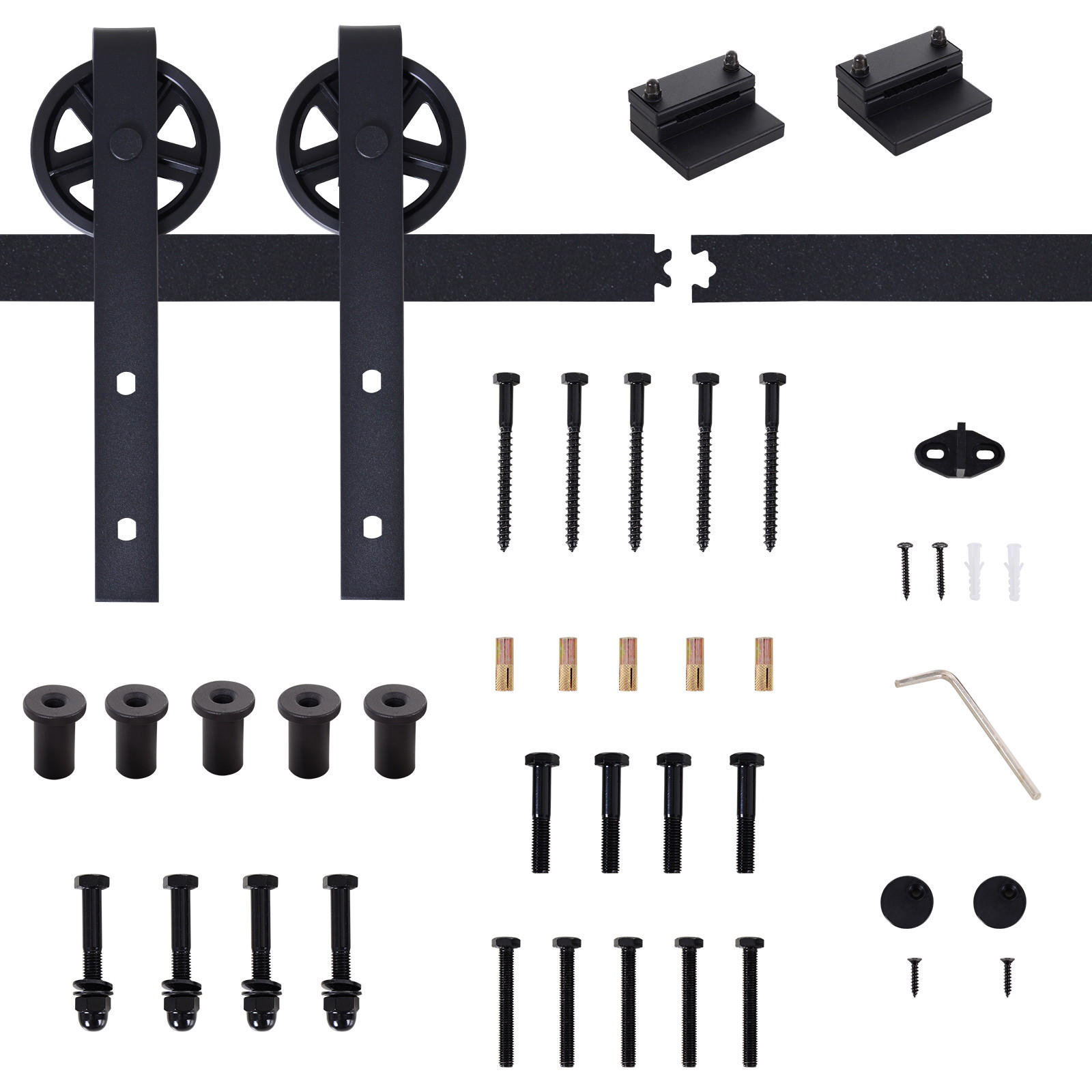 SCHIEBETÜRSYSTEM - Schwarz, Metall (4/0.6/200cm) - HOMCOM