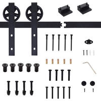 SCHIEBETÜRSYSTEM - Schwarz, Metall (4/0.6/200cm) - HOMCOM