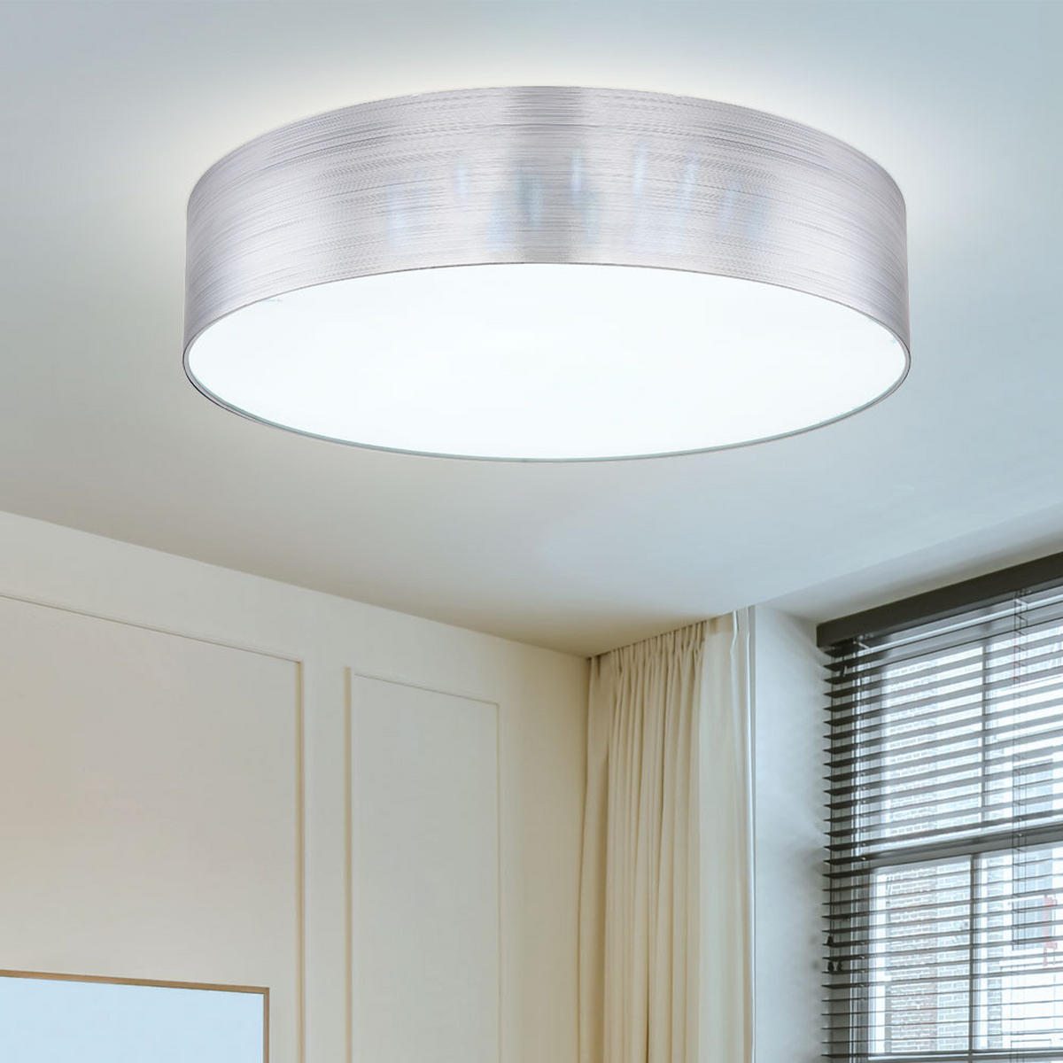 LED DECKENLEUCHTE Silber Opalglas - Silberfarben, Metall (60/60/12cm)