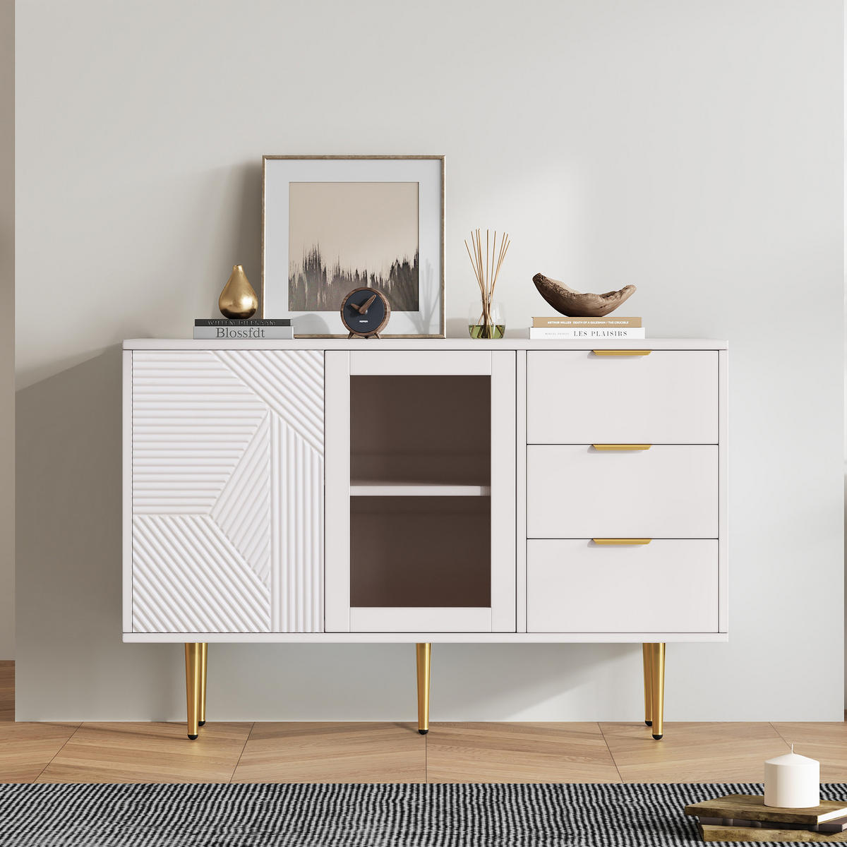 SIDEBOARD Weiß 120/38/79.5 cm - Weiß, Holzwerkstoff (120/79.5/38cm) - Urban Meuble