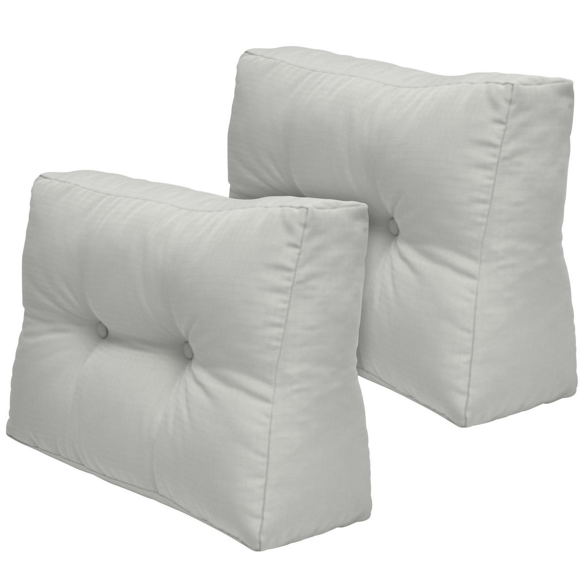 PALETTENKISSEN Eco Elements Rücken 60/40/20cm Hellgrau (2tlg) - Hellgrau, Textil (20/40/60cm) - Beautissu 