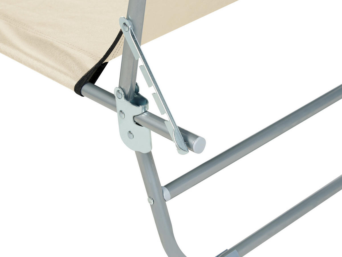 GARTENLIEGE creme Foligno - Creme, Metall (58/24/205cm) - Beliani